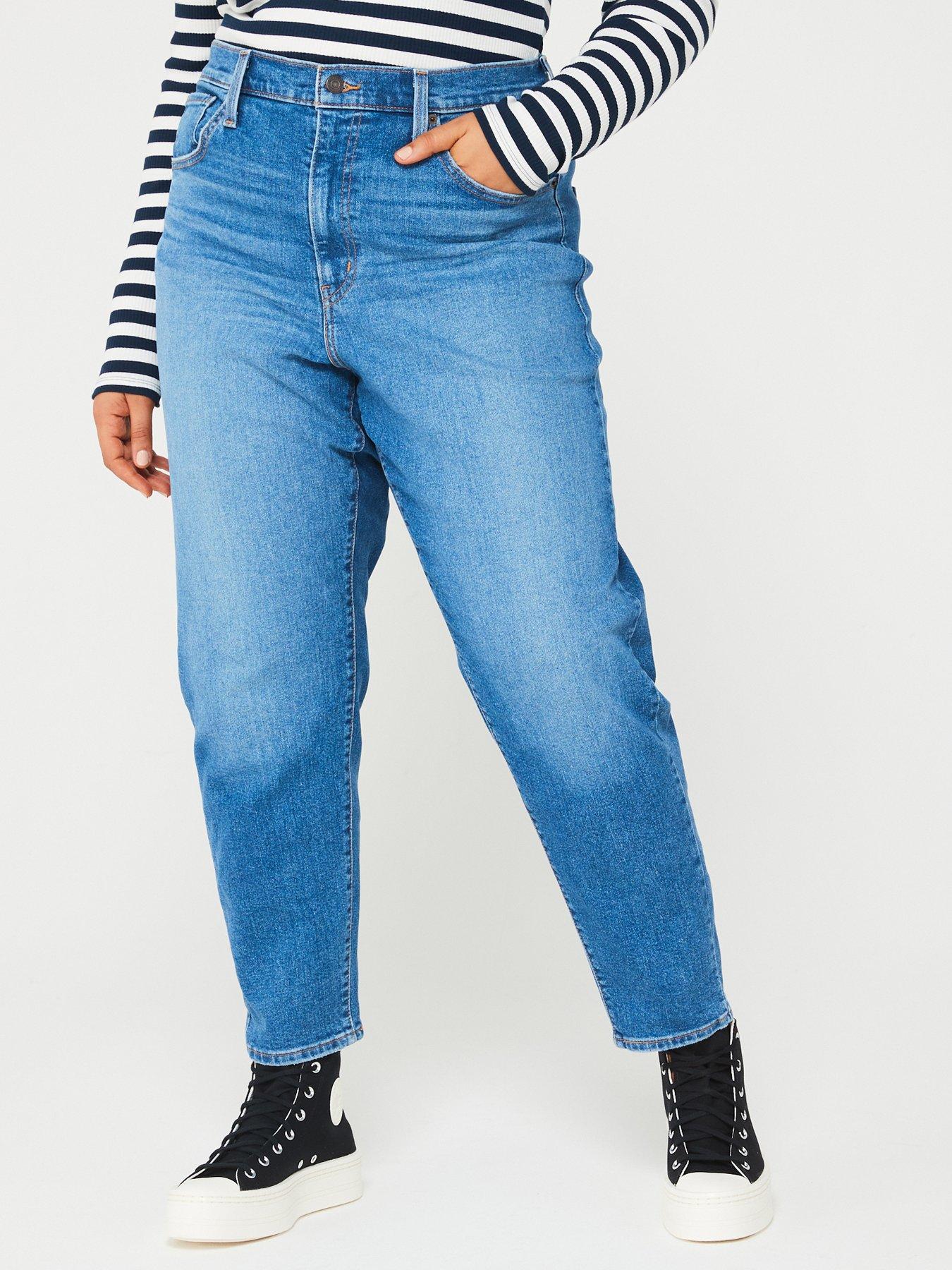 undefined Plus High Waisted Mom Jean - Medium Indigo