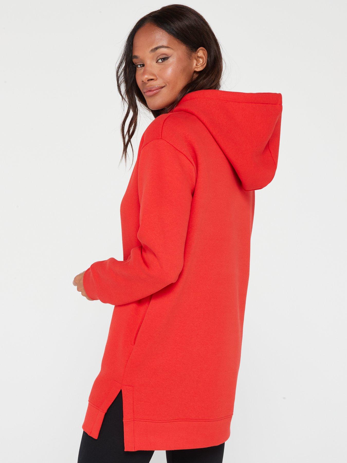 Red longline hoodie deals