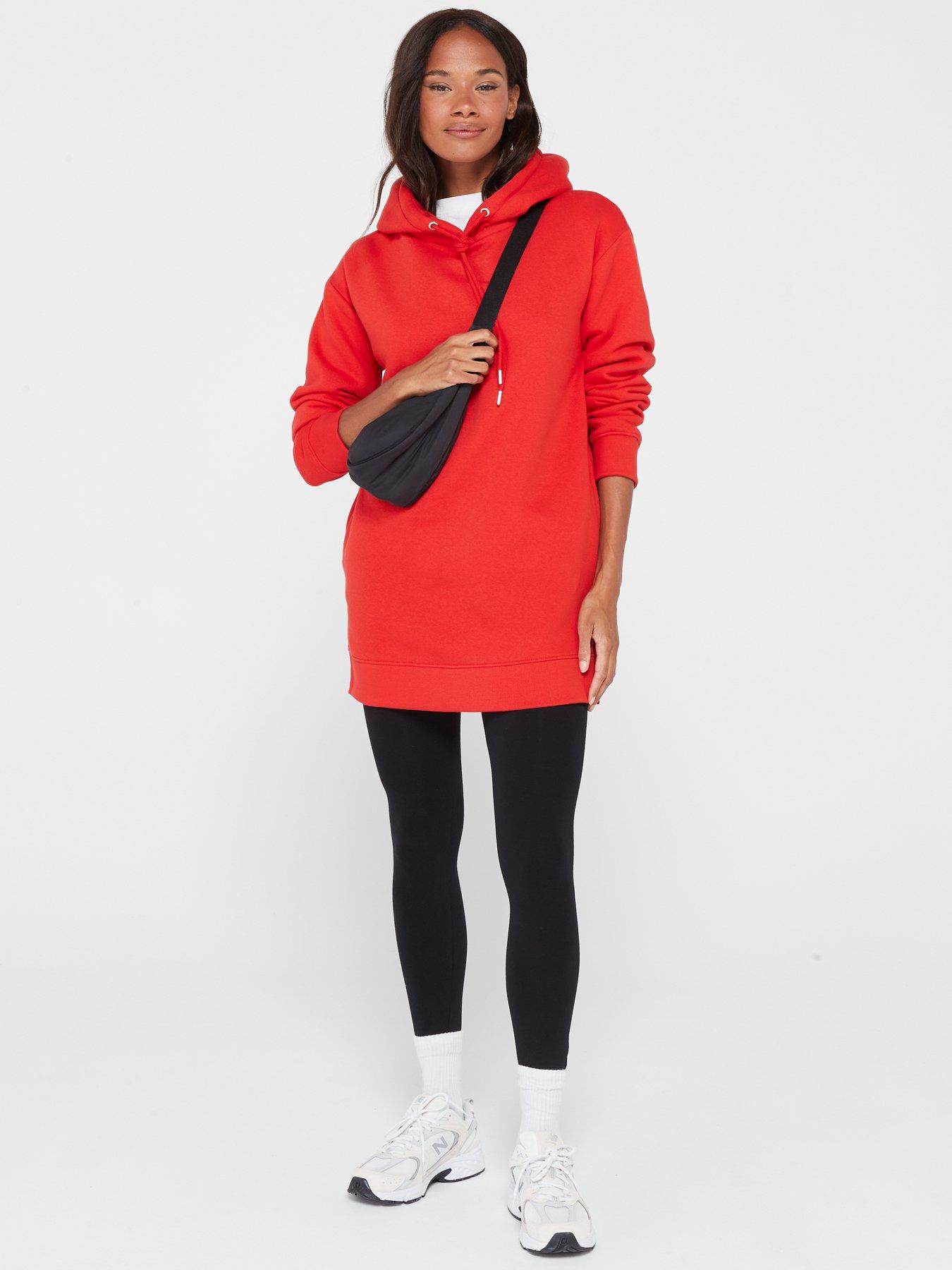 Red oversized hoodie store dress