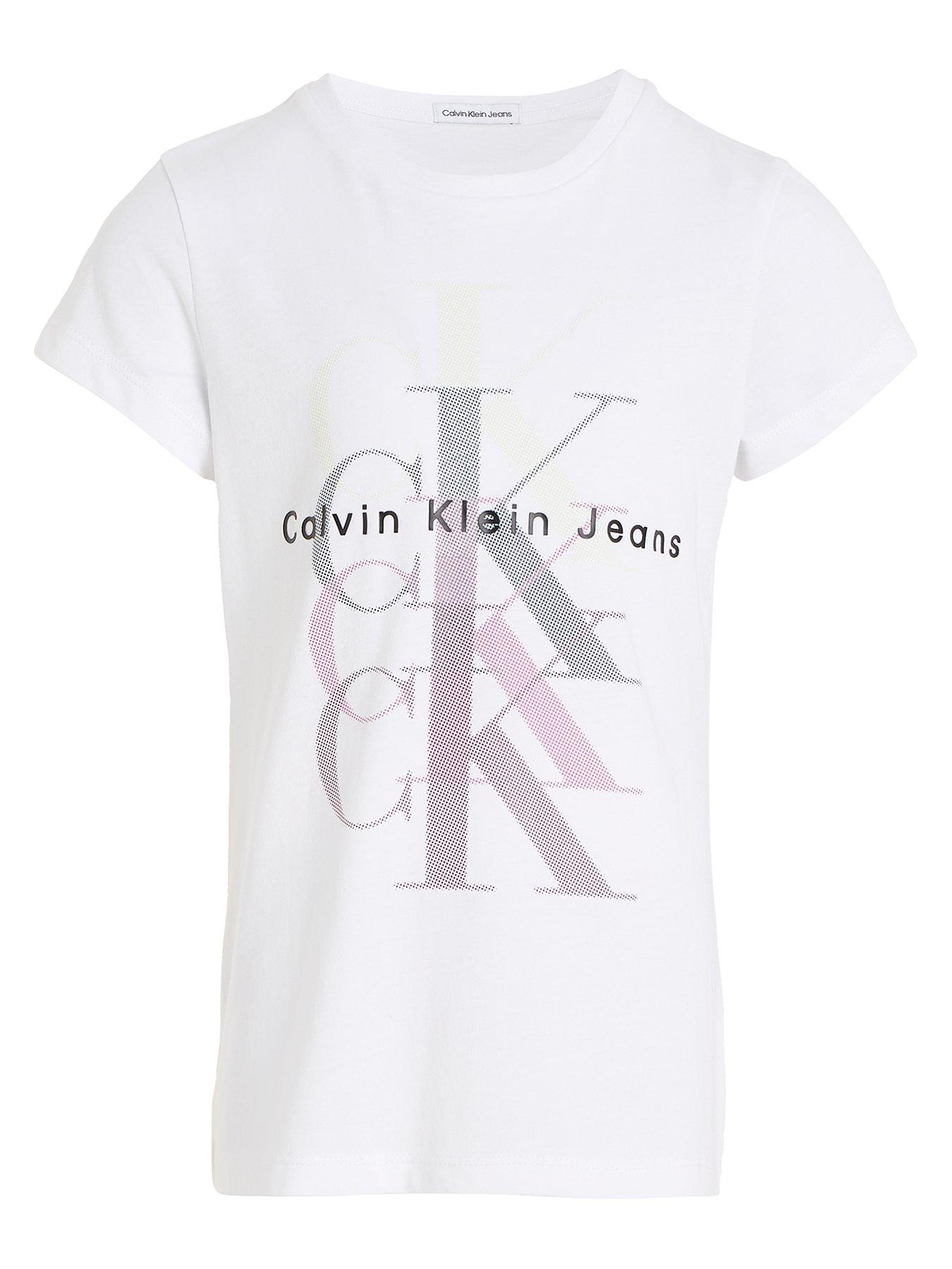 Calvin Klein Jeans Women's Taping Through Monogram Sweat / Sweatshirt -  Bright White