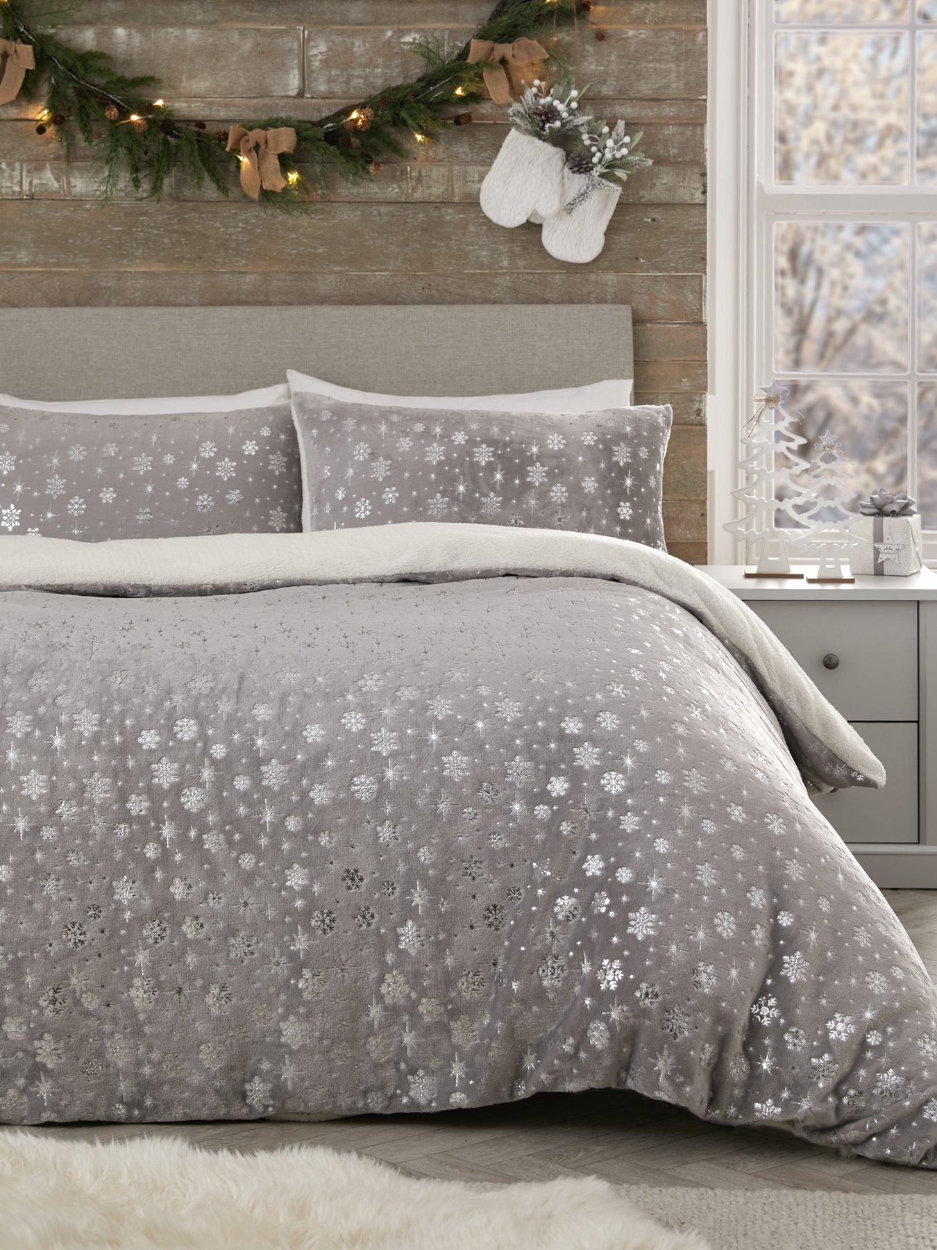 Snowflake duvet covers, set of 6, petite red/white, king shops size