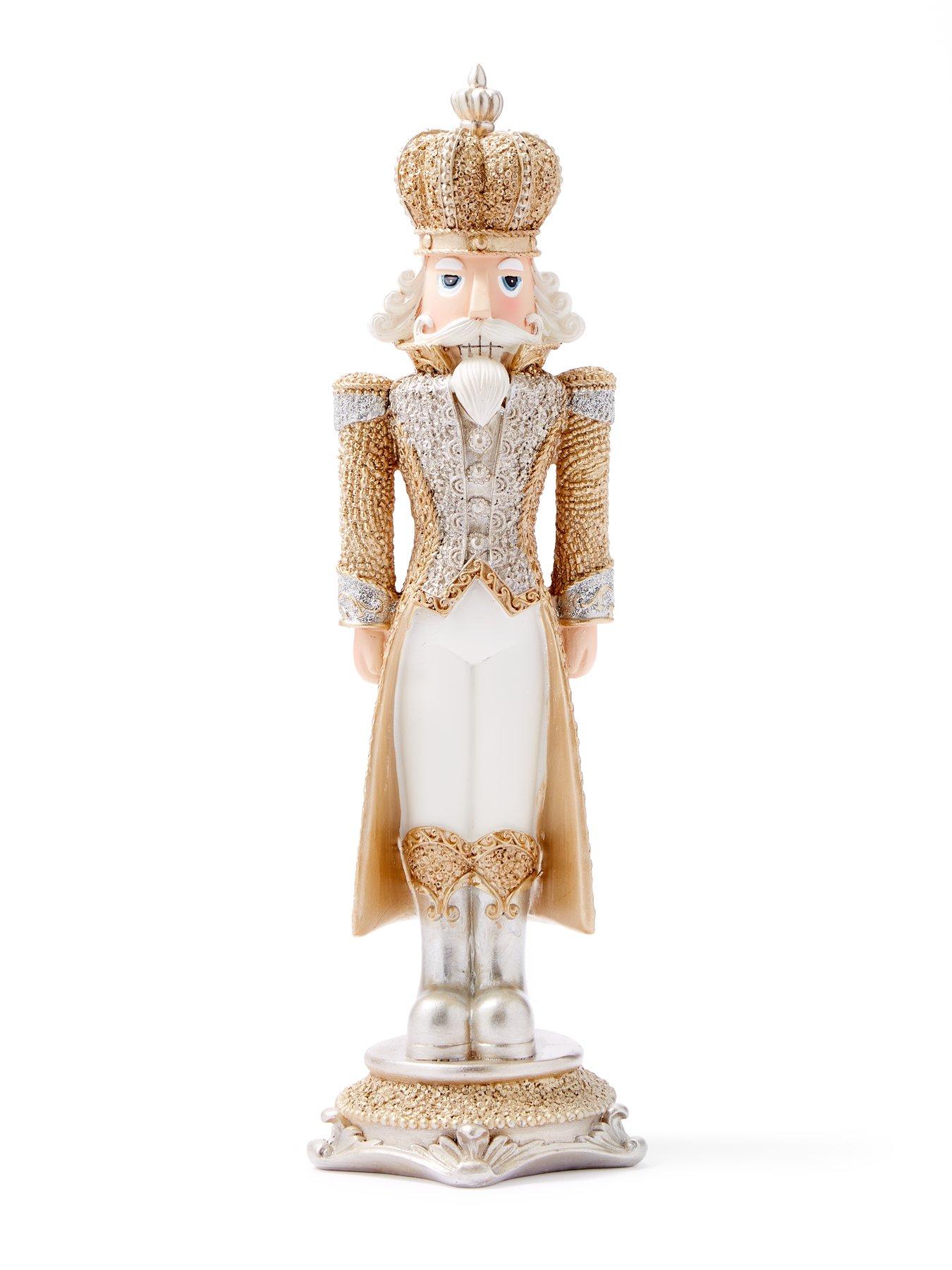 Image 2 of 5 of Festive Beaded Effect Christmas Nutcracker Decoration&nbsp;- Gold/silver