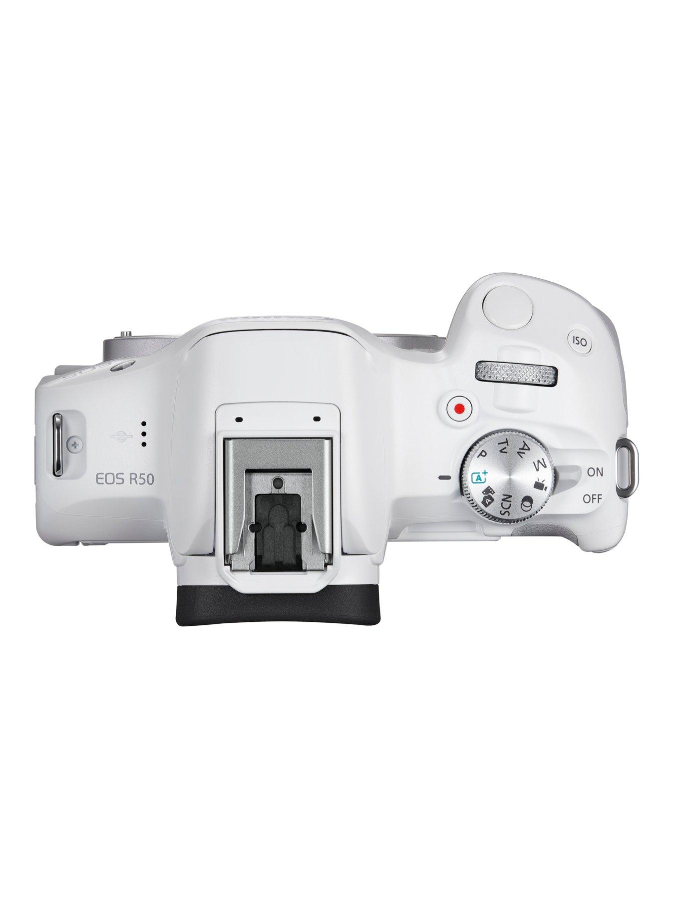 Image 4 of 6 of Canon EOS R50 APS-C Mirrorless Camera inc RF-S 18-45mm Lens - White