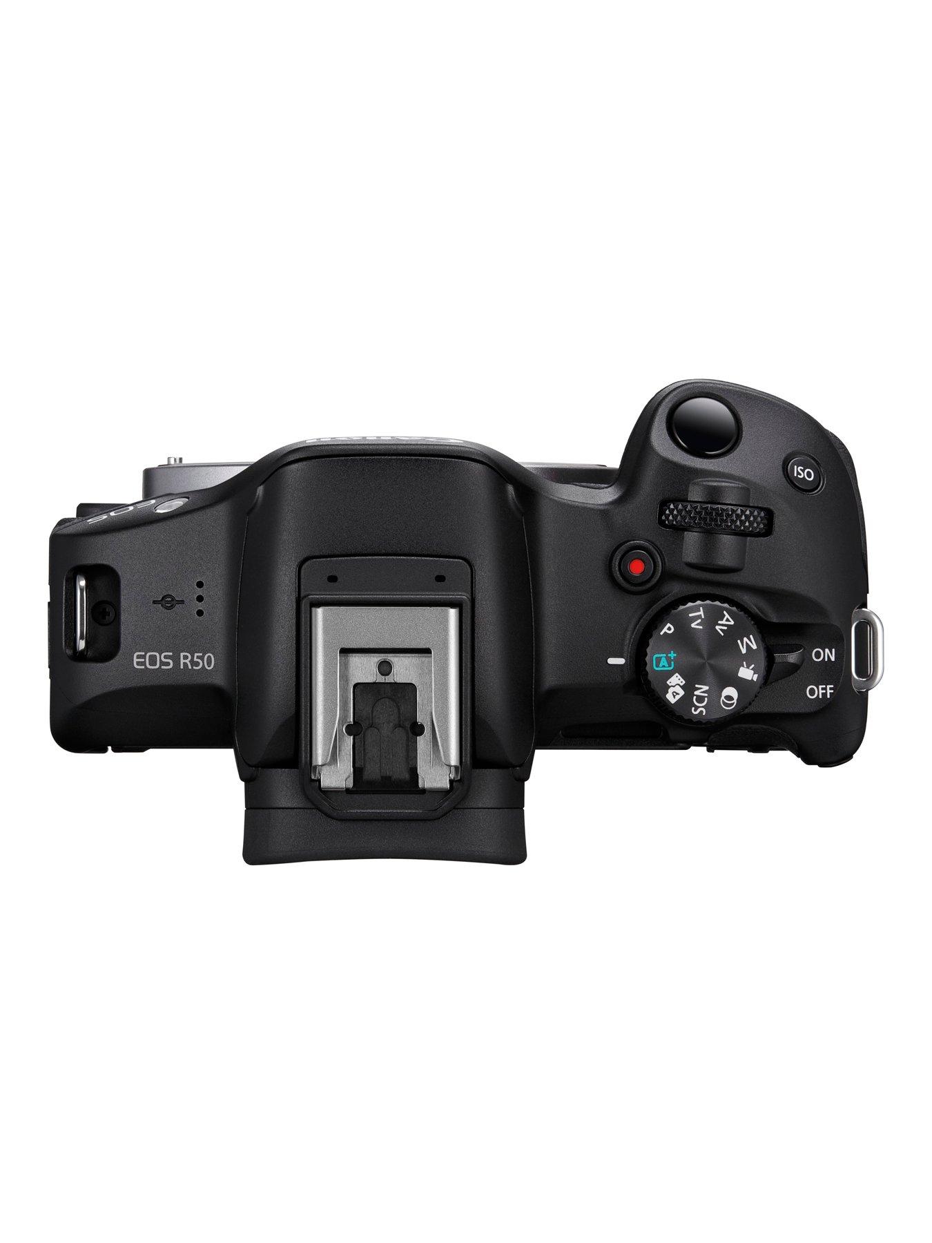 image of canon-eos-r50-aps-c-mirrorless-camera-inc-rf-s-18-45mm-lens-black