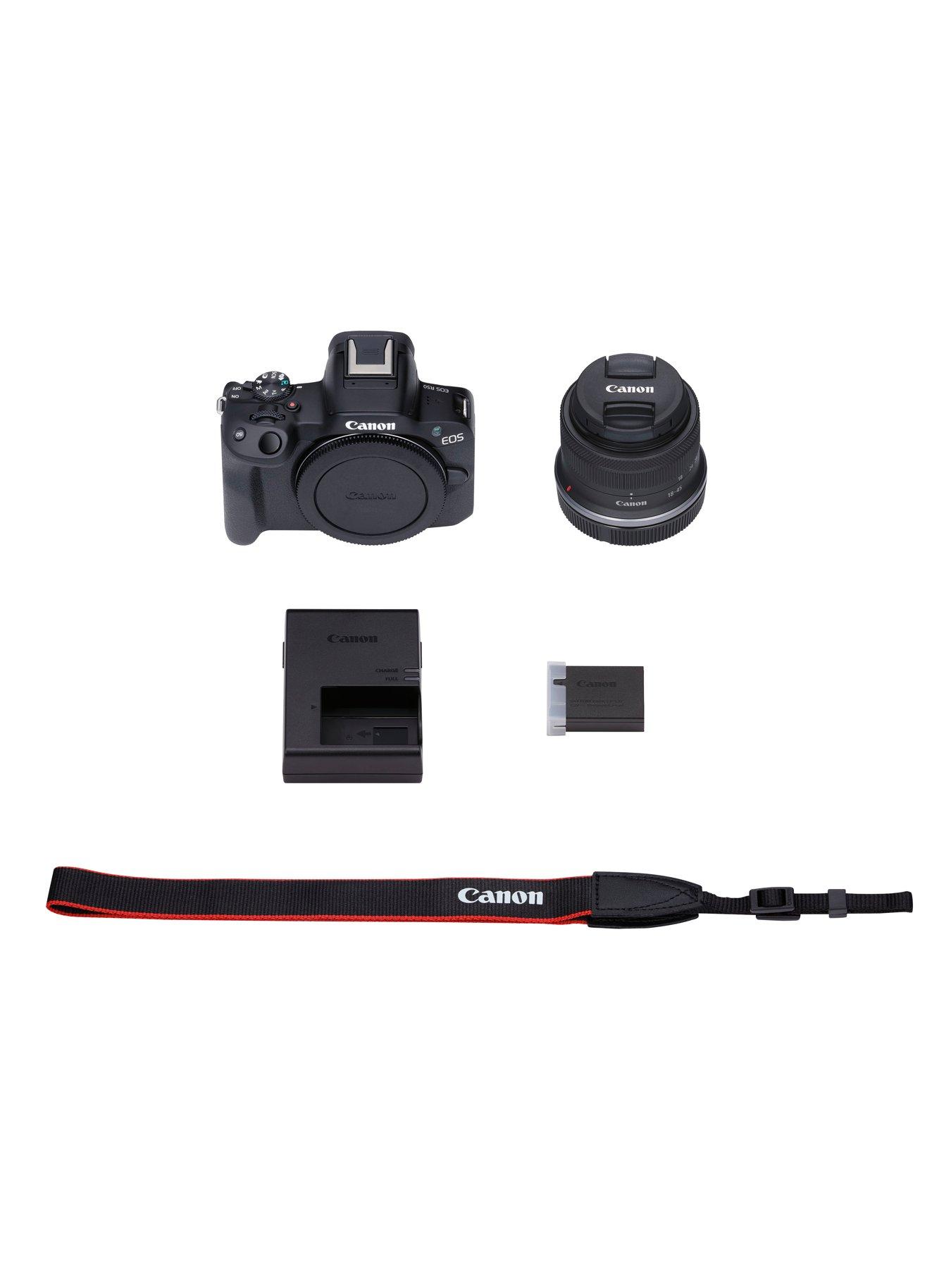  image of canon-eos-r50-aps-c-mirrorless-camera-inc-rf-s-18-45mm-lens-black