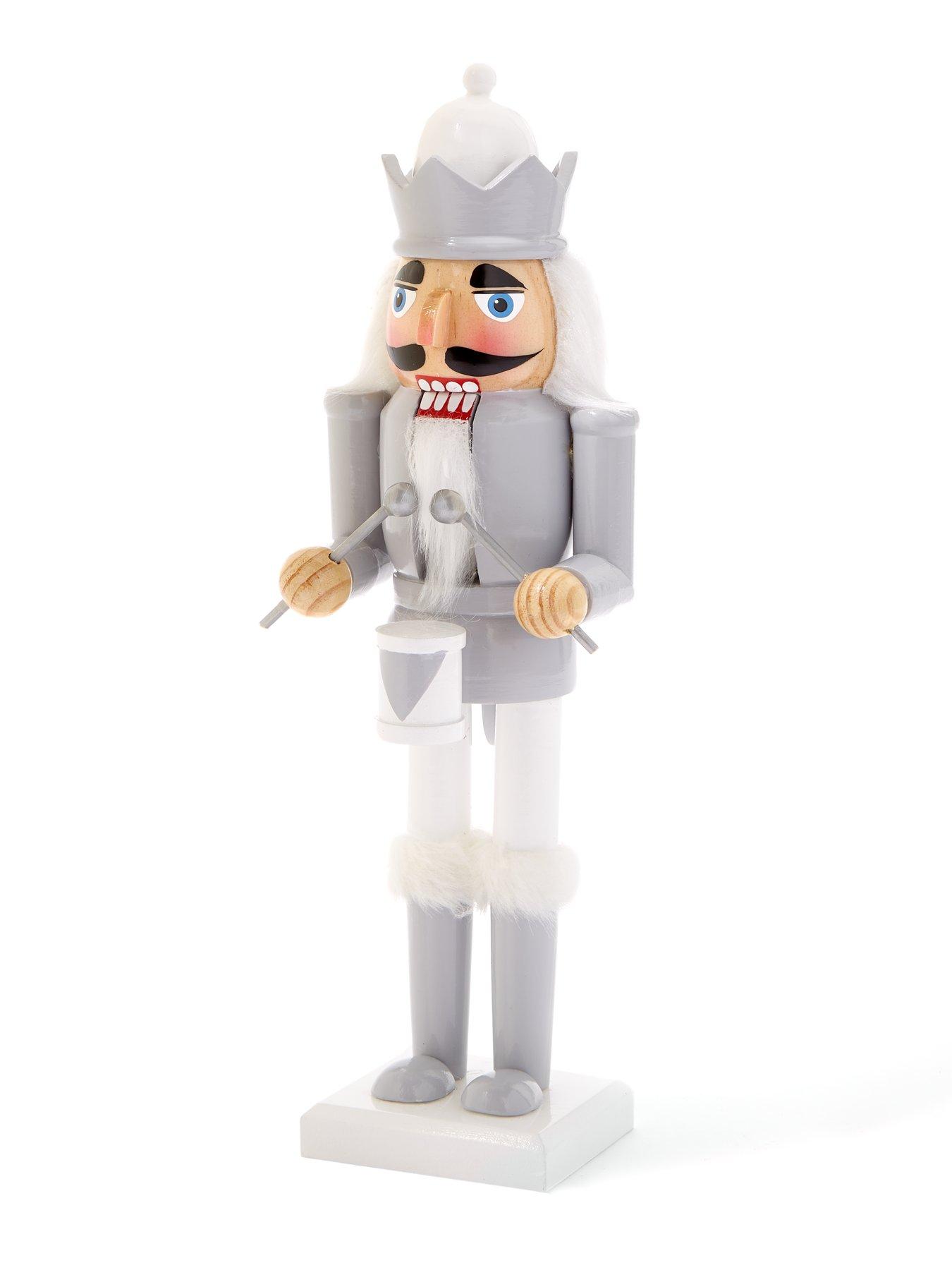 Image 3 of 6 of Very Home Set of 2 Grey/White Nutcracker Christmas Decorations - 12 Inch