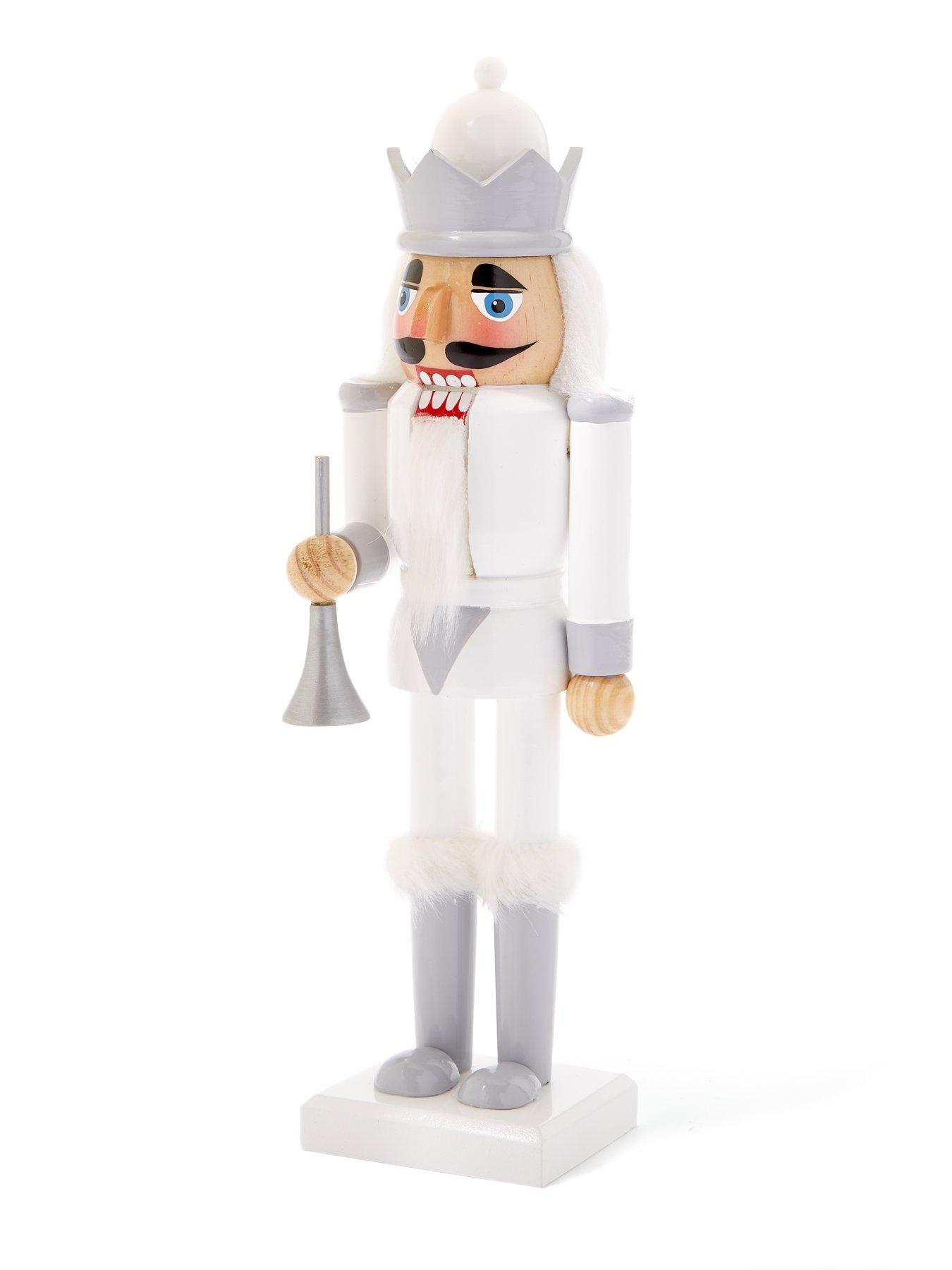 Image 4 of 6 of Very Home Set of 2 Grey/White Nutcracker Christmas Decorations - 12 Inch