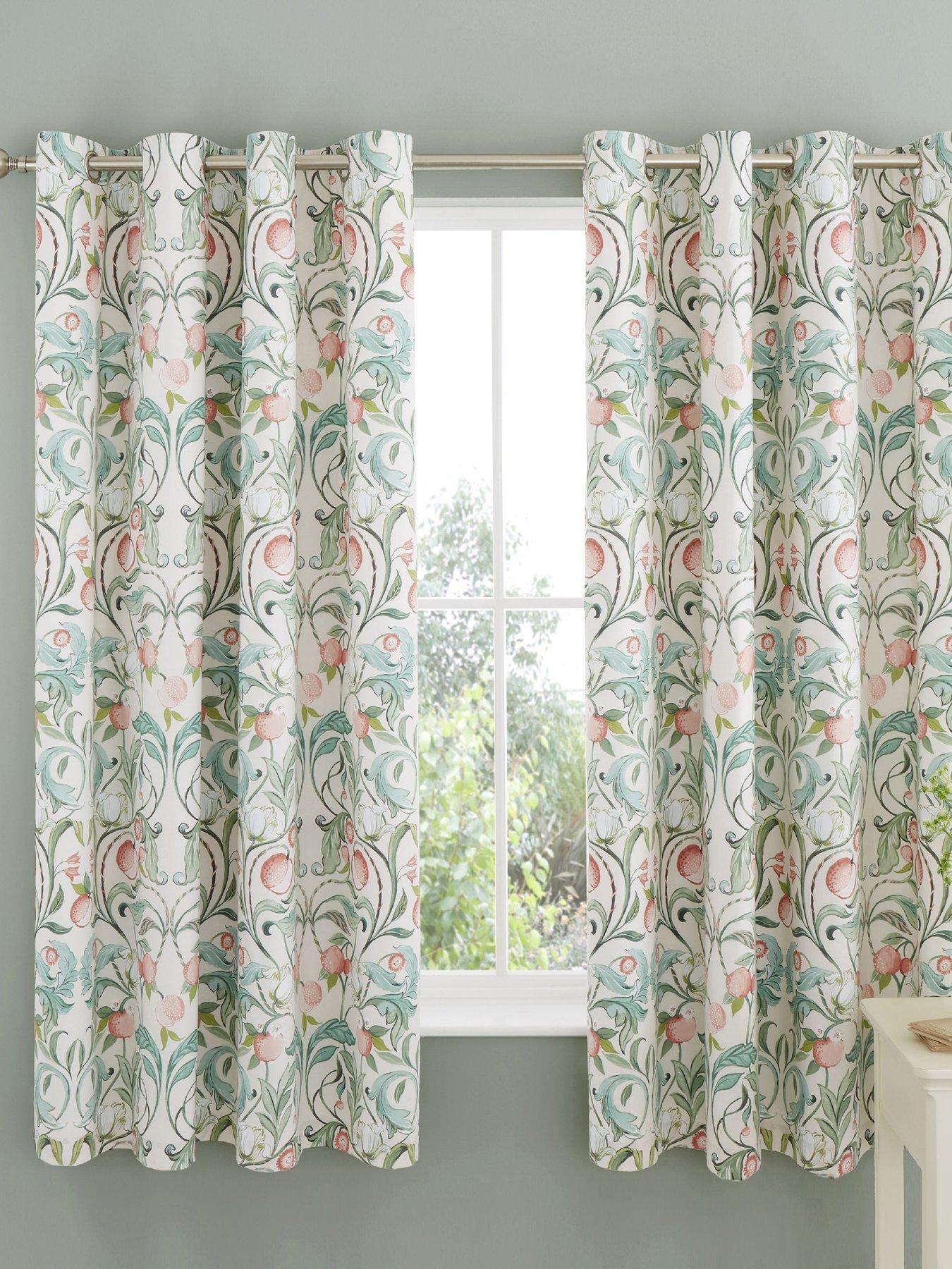 Catherine Lansfield Clarence Floral Eyelet Curtains – 167 x 183 cm