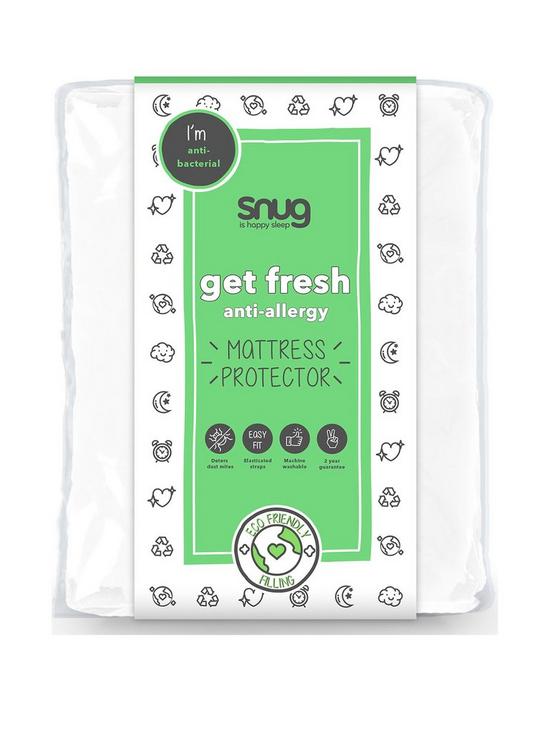 front image of snug-get-fresh-mattress-protector-white