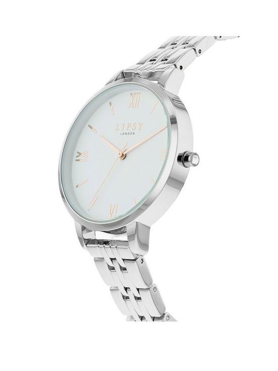 stillFront image of lipsy-silver-bracelet-watch-with-white-dial