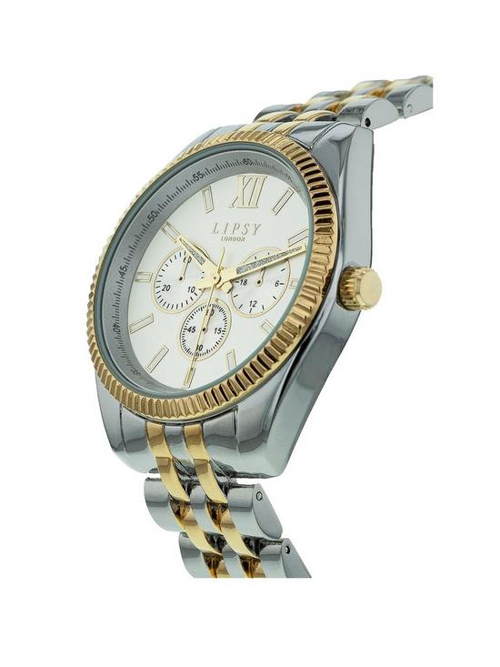 stillFront image of lipsy-silver-amp-gold-bracelet-watch-with-silver-dial