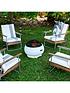  image of novogratz-asher-22-inch-fire-pit-with-grill-and-rain-cover--bright-white