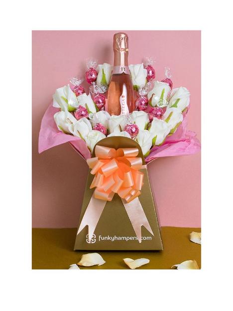 pink-prosecco-and-lindor-chocolate-bouquet