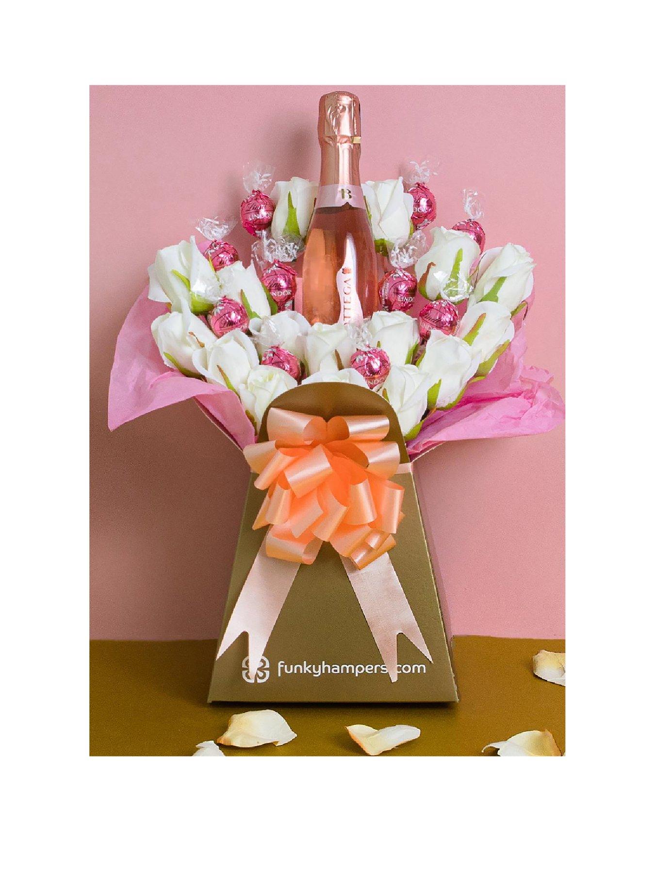 Image 1 of 2 of Pink Prosecco and Lindor Chocolate Bouquet