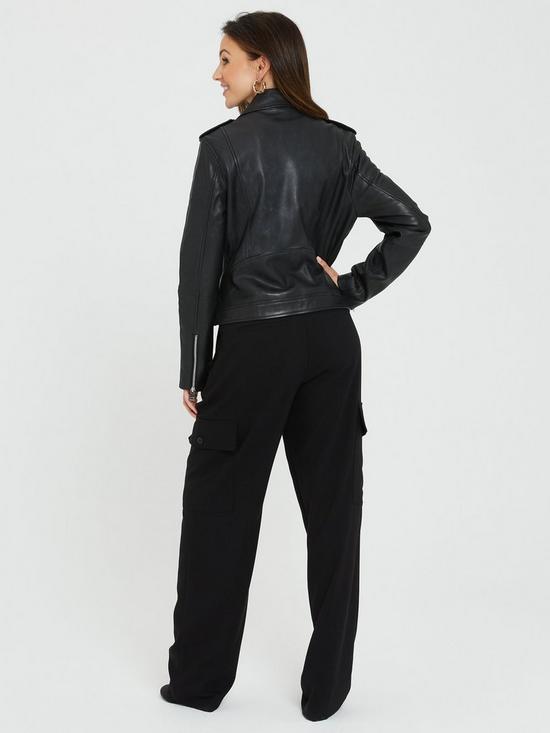 stillFront image of michelle-keegan-real-leather-jacket-black