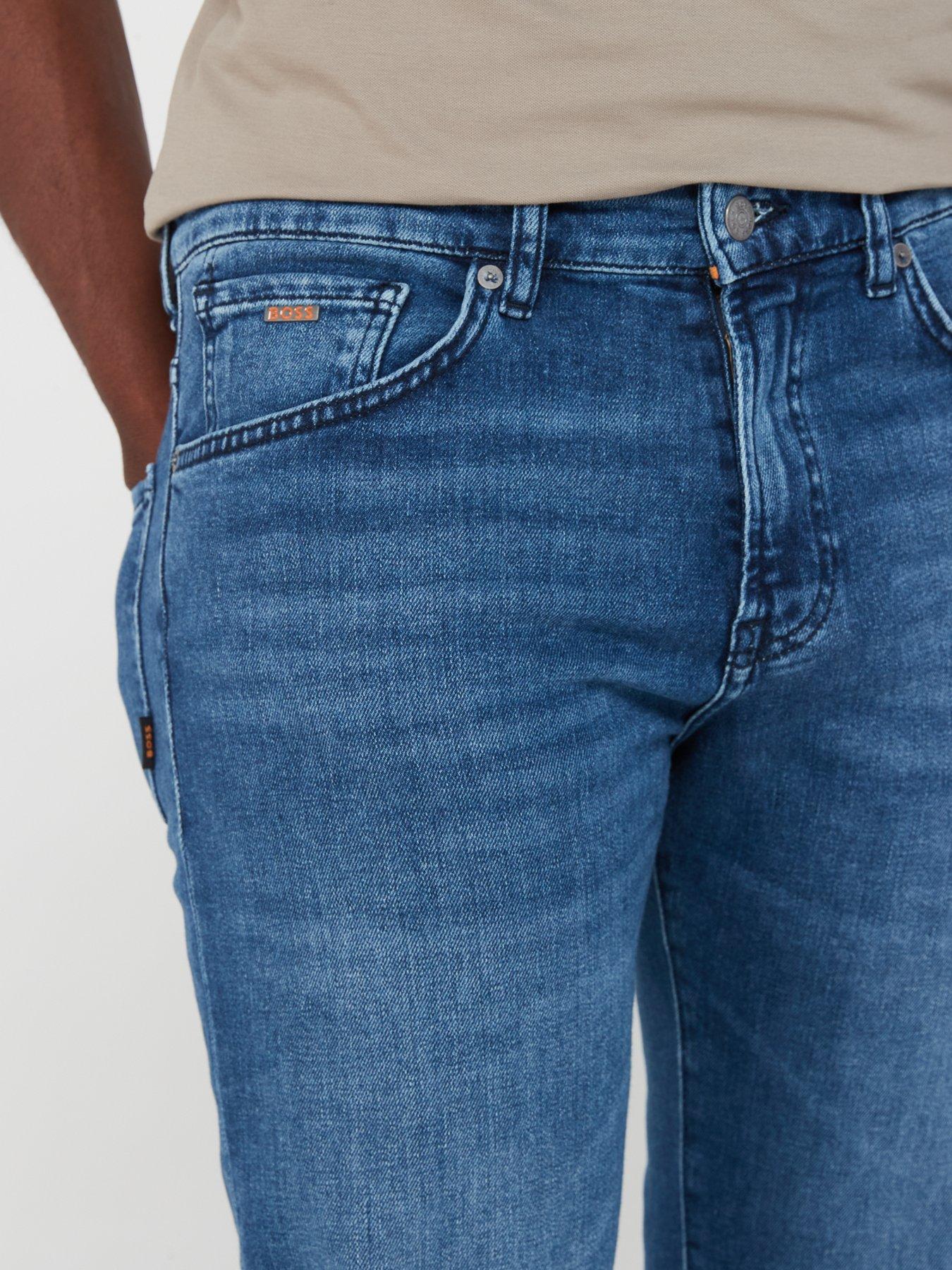 Image 5 of 5 of BOSS Mens Maine Stretch Regular Fit Jeans - Blue