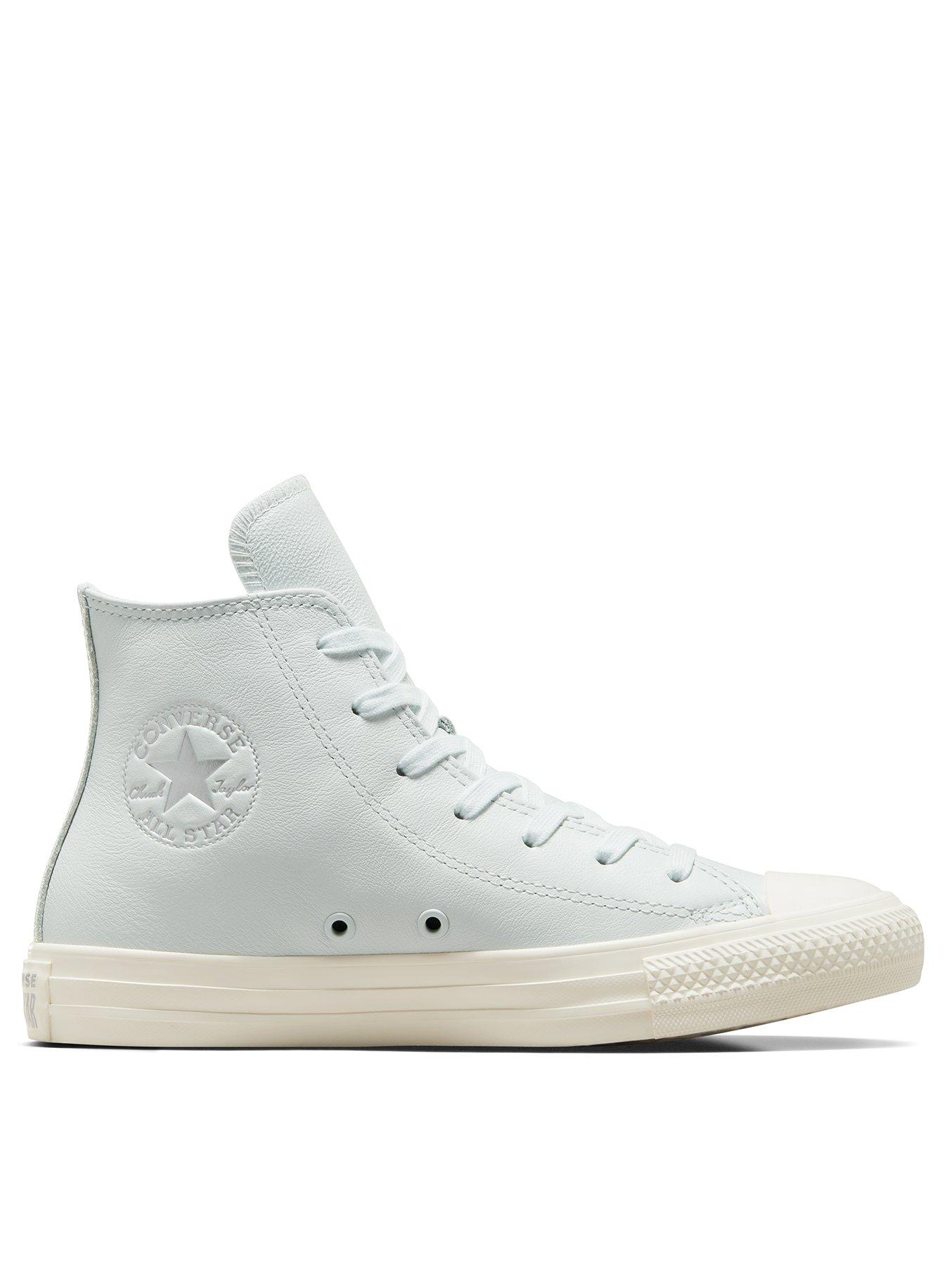 Chuck Taylor All Star Leather Hi Tops Light Blue