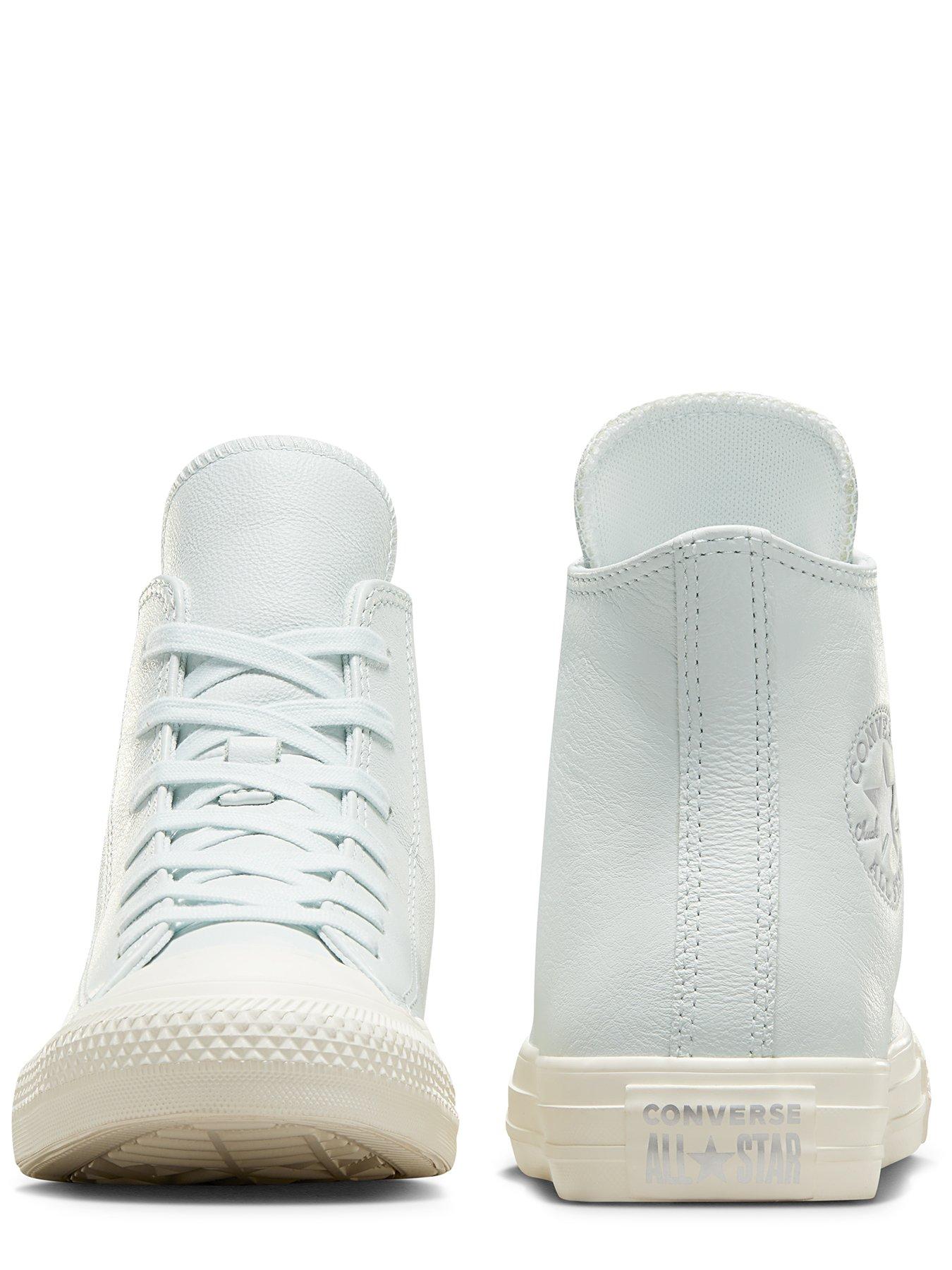 Pale blue leather on sale converse