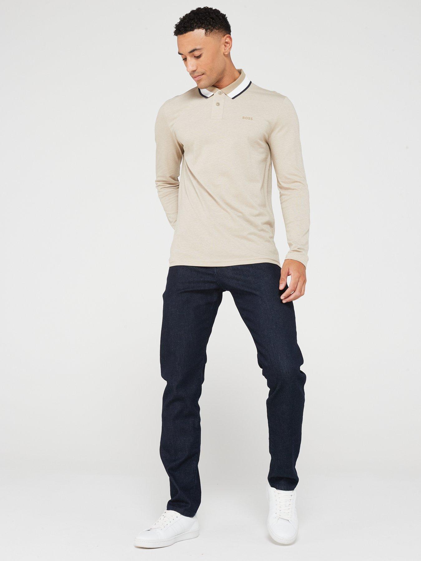 Image 3 of 4 of BOSS Mens Regular Fit Stretch Straight Jeans - Dark Blue