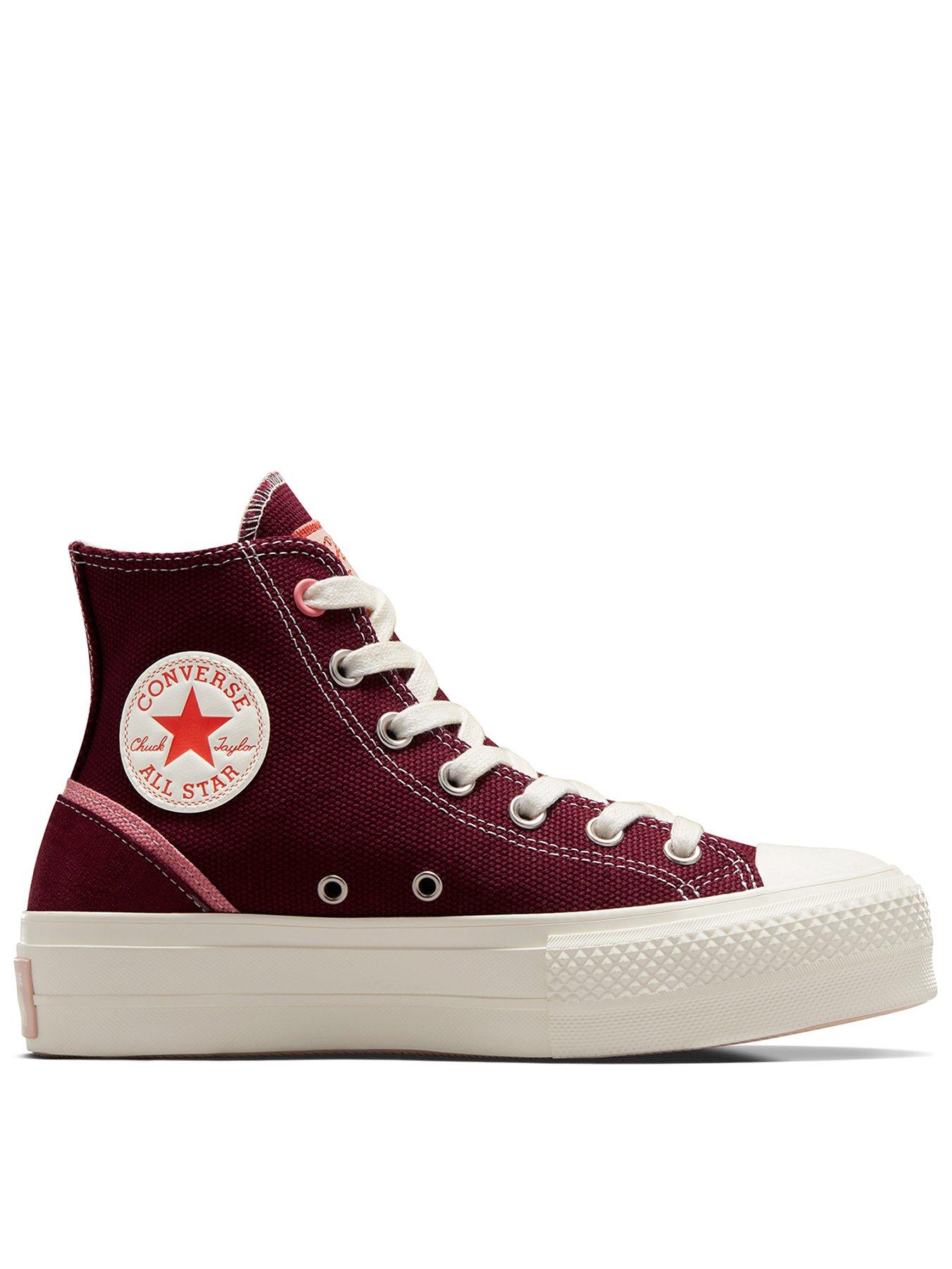 Converse Chuck Taylor All Star Lift Cotton Hi Tops Red littlewoods