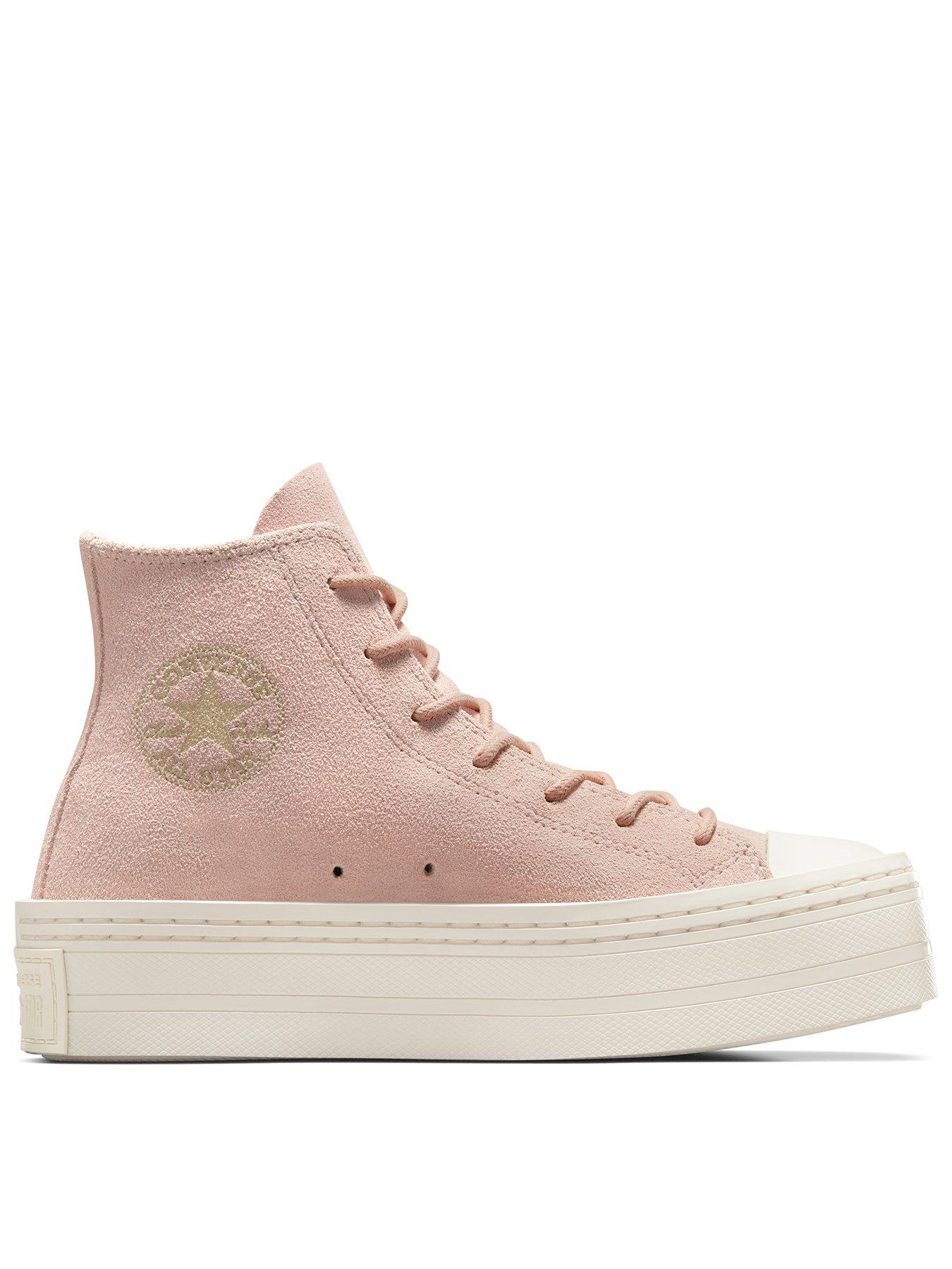 Converse pale pink big cheap eyelets glitter ox trainers