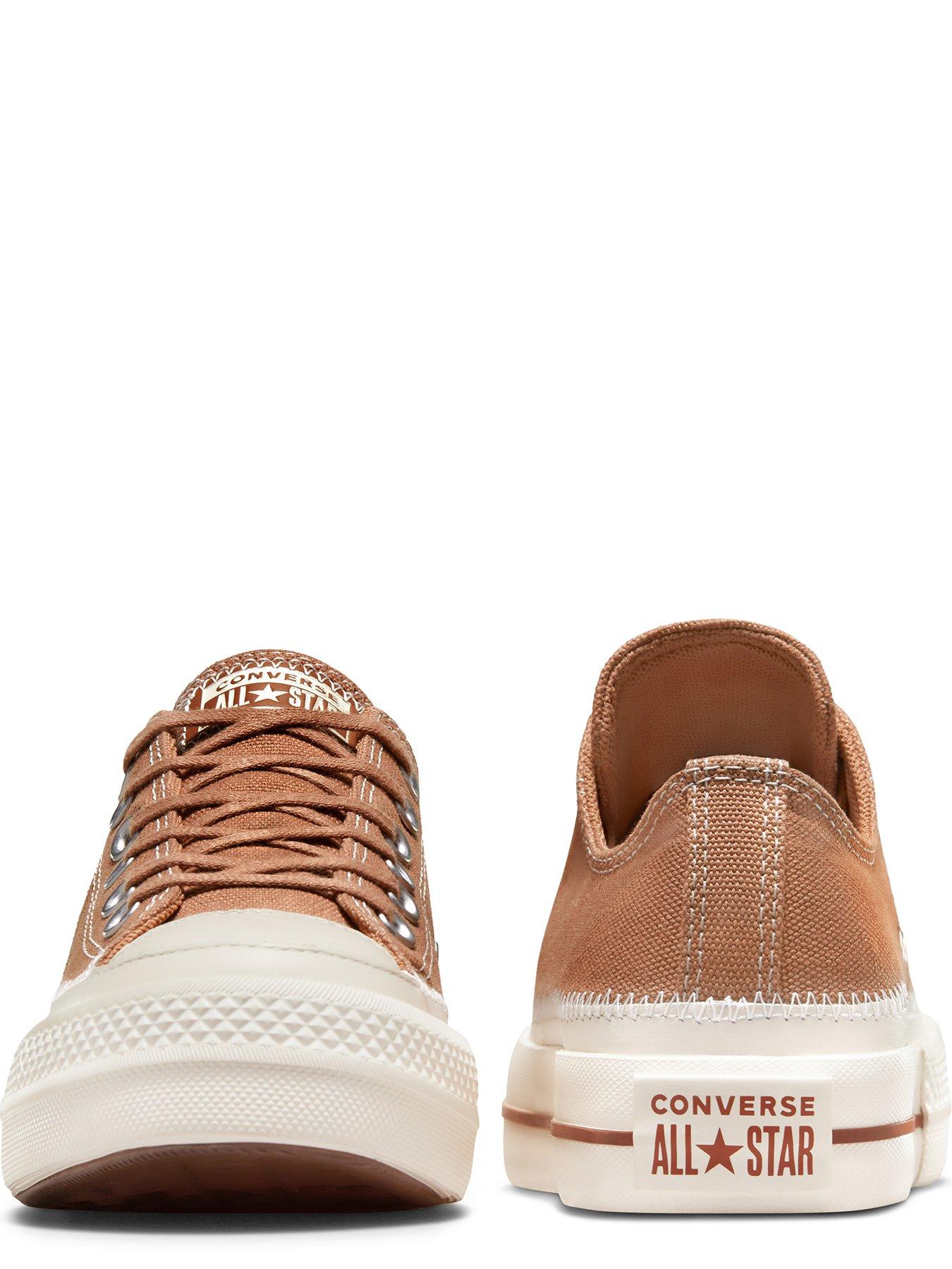 Converse all star low leather trainers vapour pink clearance mouse