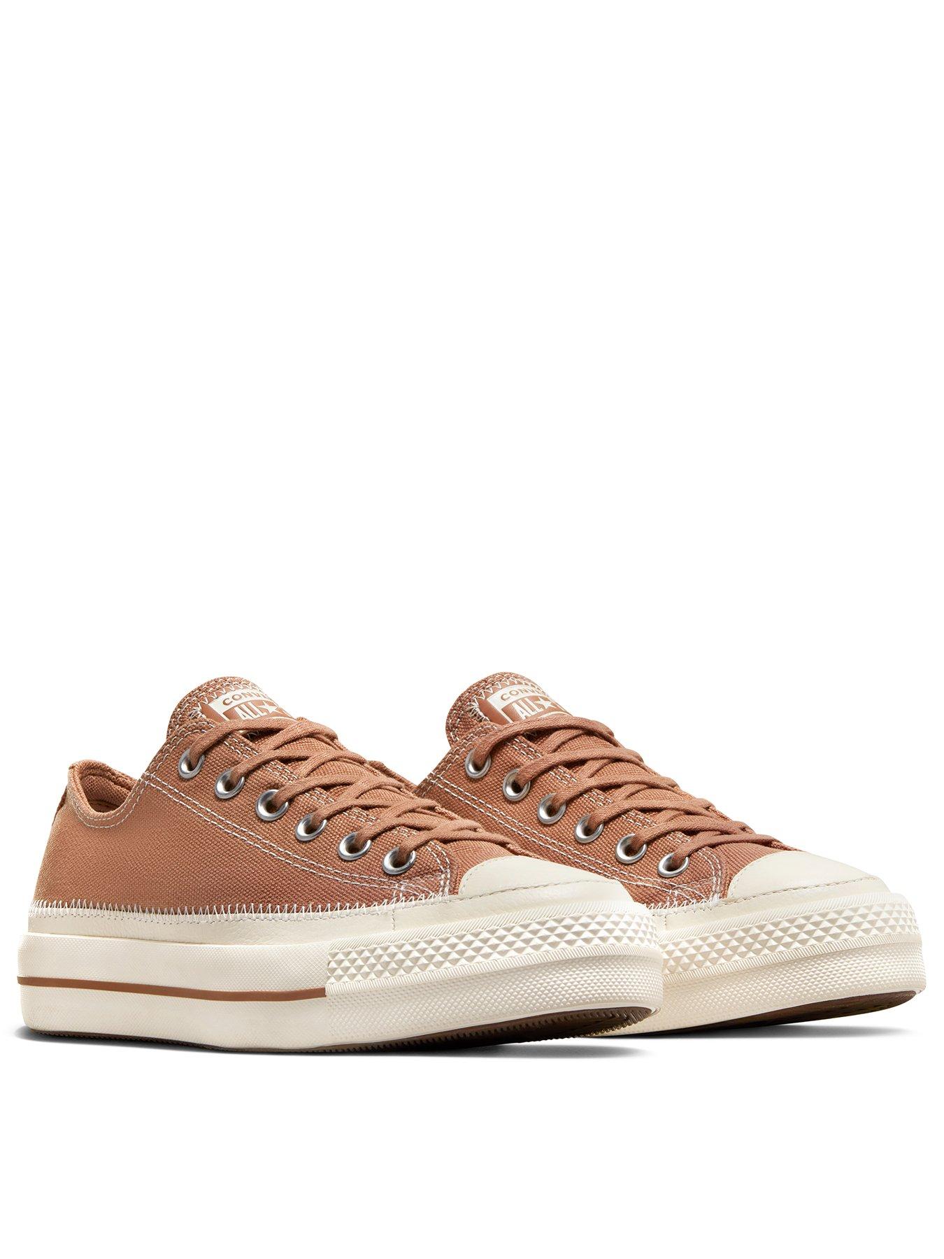 Converse all star low shop leather trainers vapour pink mouse