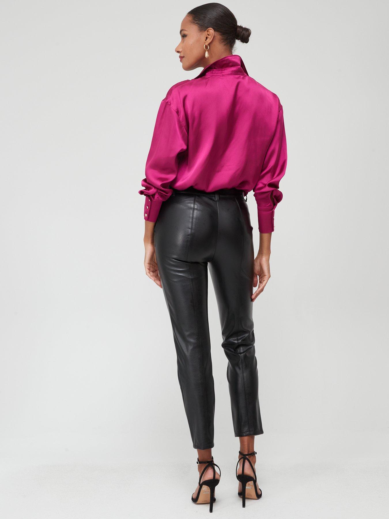 Leather on sale cigarette pants