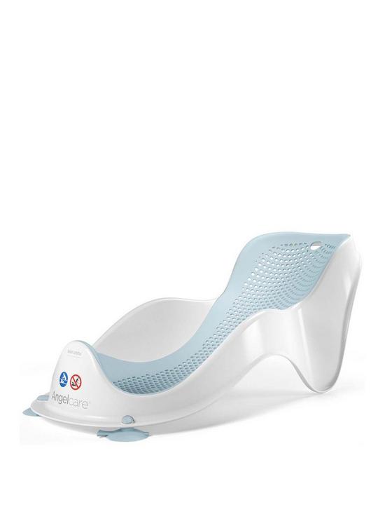 front image of angelcare-soft-touch-mini-baby-bath-support-blue