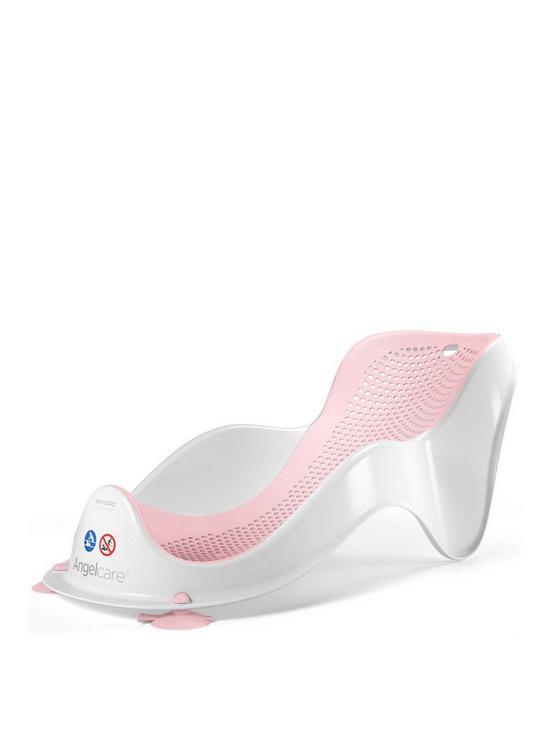 front image of angelcare-soft-touch-mini-baby-bath-support-pink