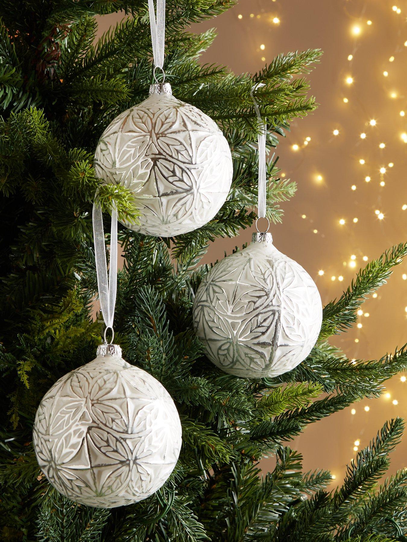 Snowflake Christmas Ornaments - Set of 74 Snowflakes - 2 D White  Snowflakes 4 D Clear Iridescent Snowflakes 5 D Clear Iridescent  Snowflakes - 6 D