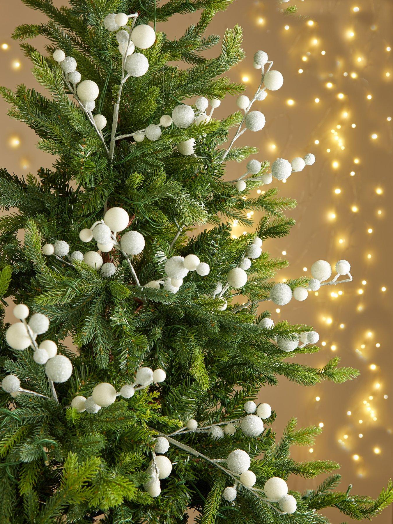 undefined Set of 6 Frosted Berry Christmas Tree Picks