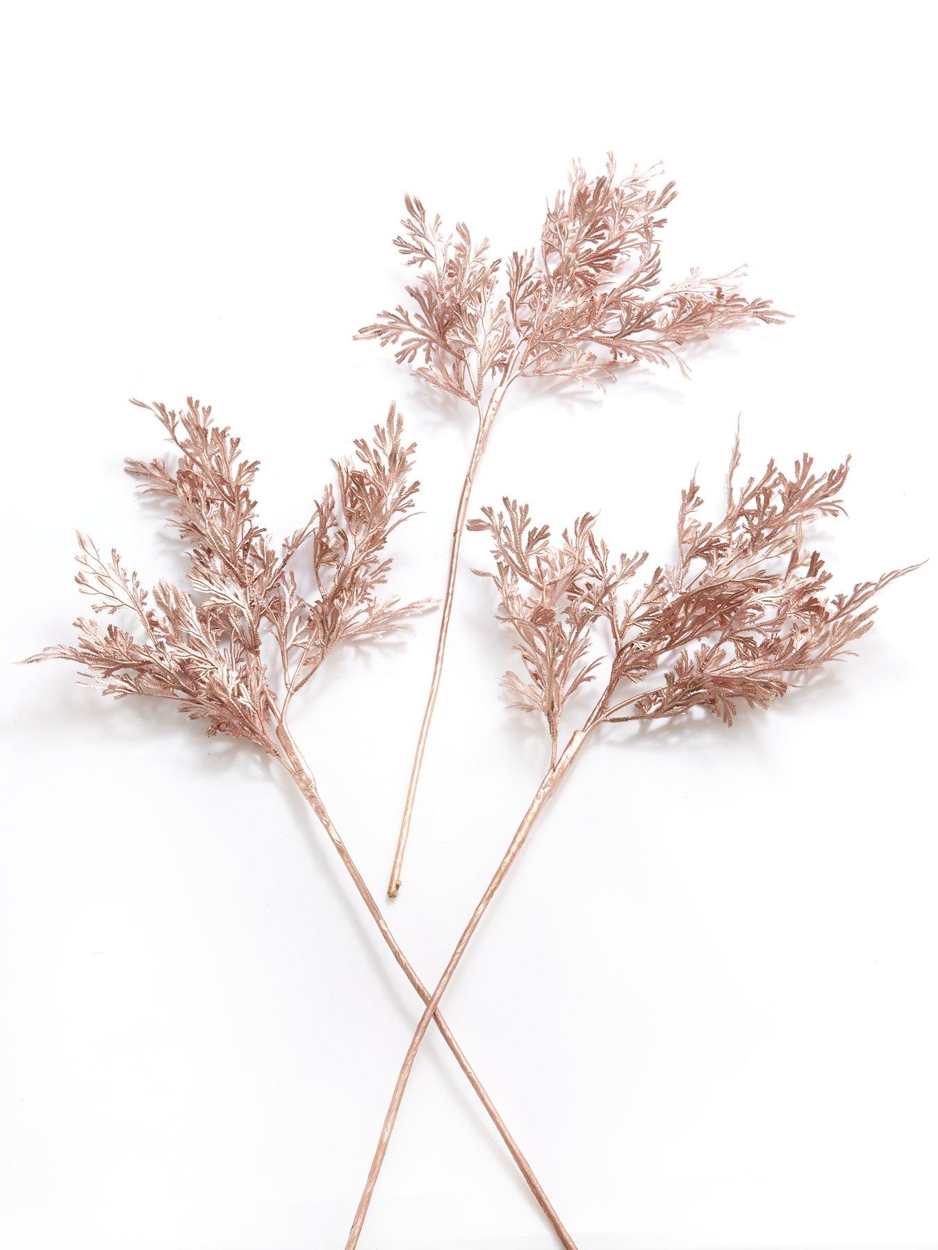 stillFront image of very-home-rose-gold-fern-set-of-3nbspchristmasnbsptree-picks