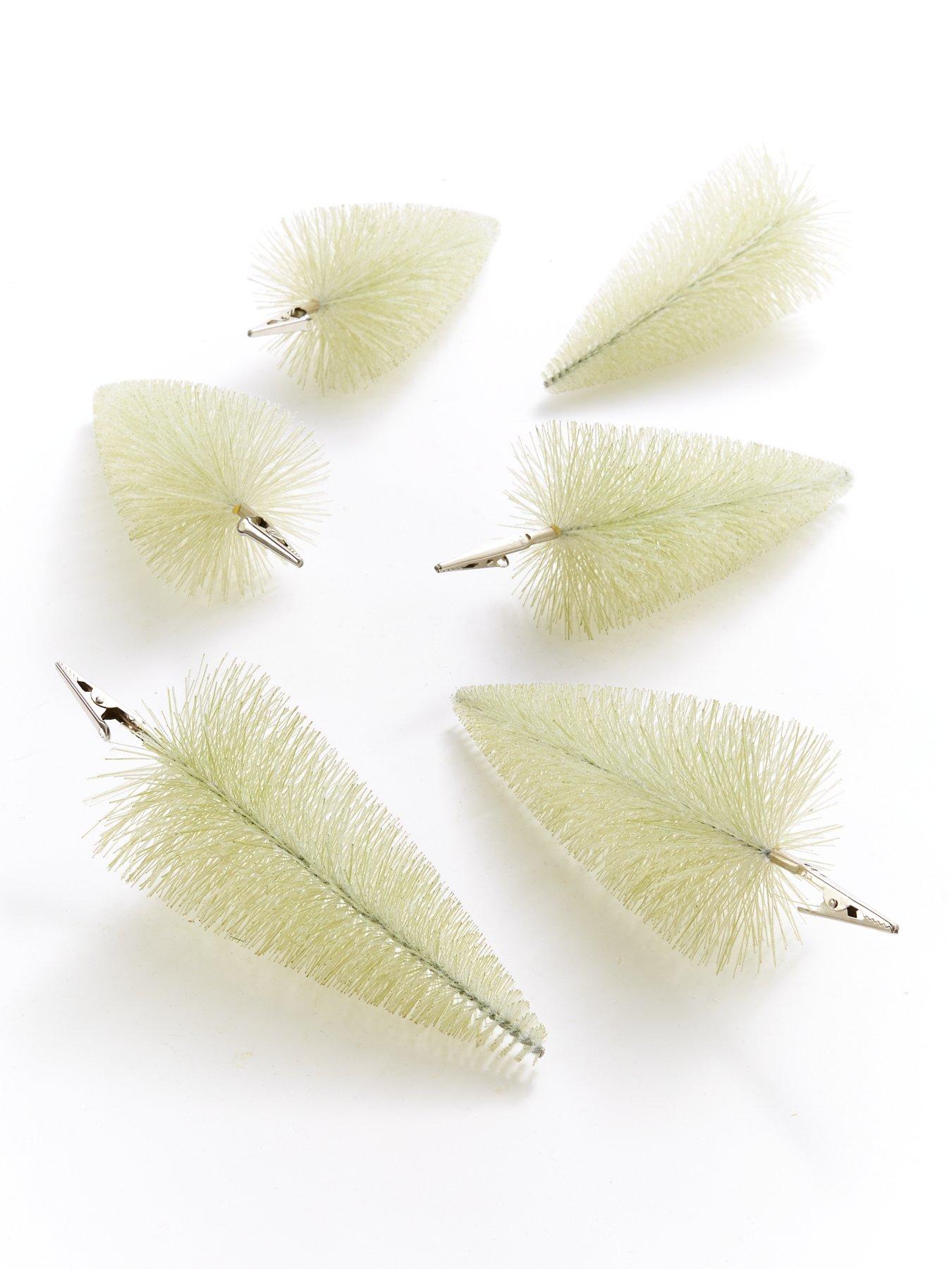 Image 2 of 3 of Very Home Set of&nbsp;6&nbsp;Bottle Brush Green Christmas Tree Clips with Frosted Tips