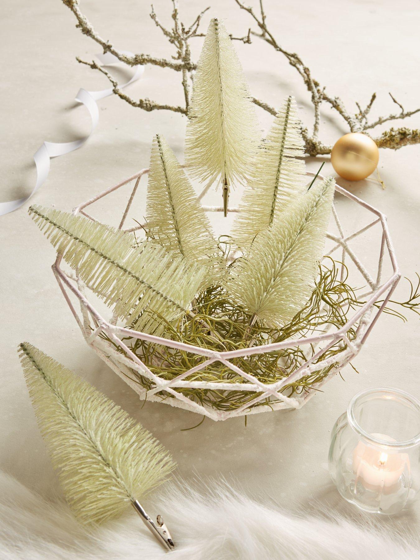 Image 3 of 3 of Very Home Set of&nbsp;6&nbsp;Bottle Brush Green Christmas Tree Clips with Frosted Tips