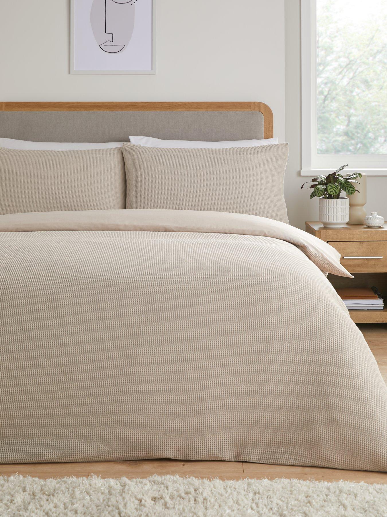 undefined Waffle Duvet Cover Set - Natural