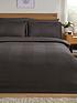  image of very-home-waffle-stripe-duvet-cover-set-charcoal