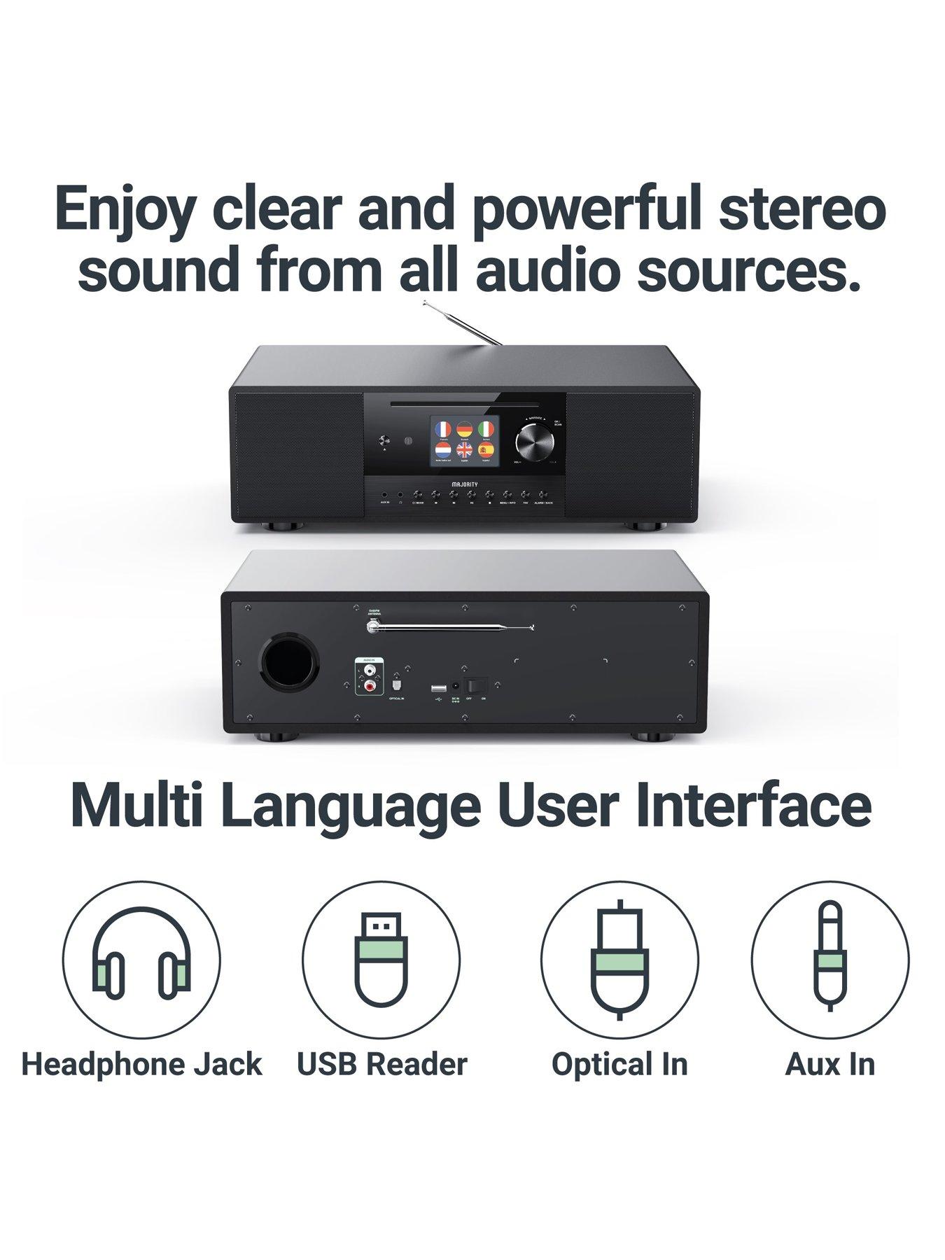 Image 6 of 8 of Majority Quadriga CD Music System with Internet, DAB and FM Radio Black