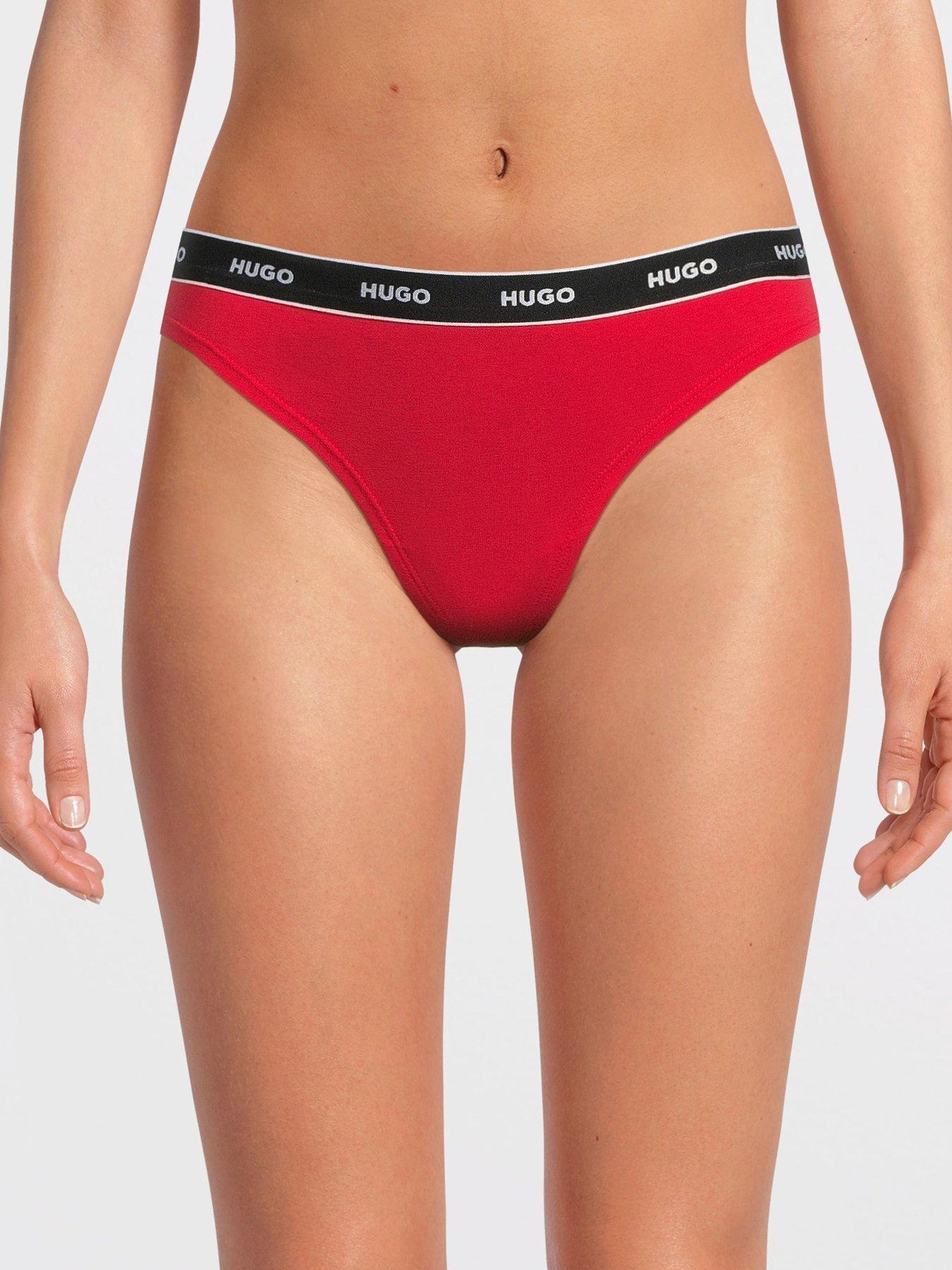 undefined Cotton Logo Thong - Red