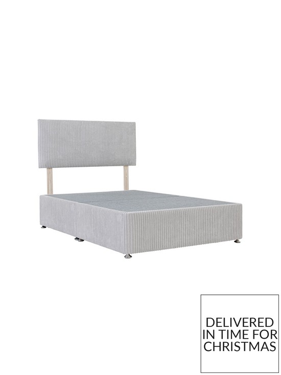 stillFront image of airsprung-jumbo-cord-divan-single-2-draw-base-only-headboard-not-included