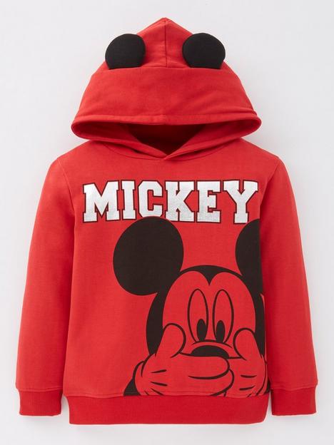 mickey-mouse-boys-foil-print-hoodie-ndash-red