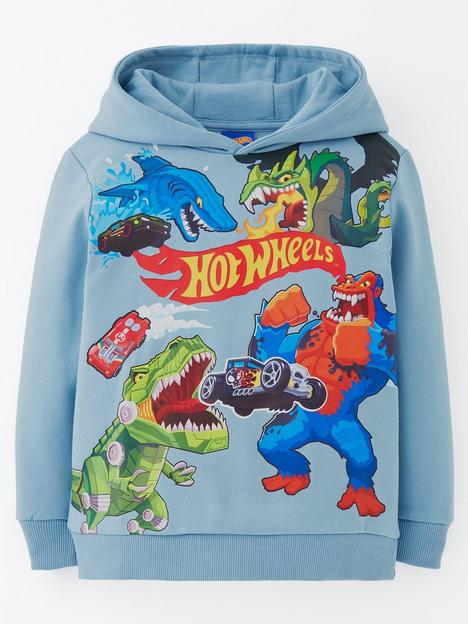 hot-wheels-creatures-print-hoodie-blue