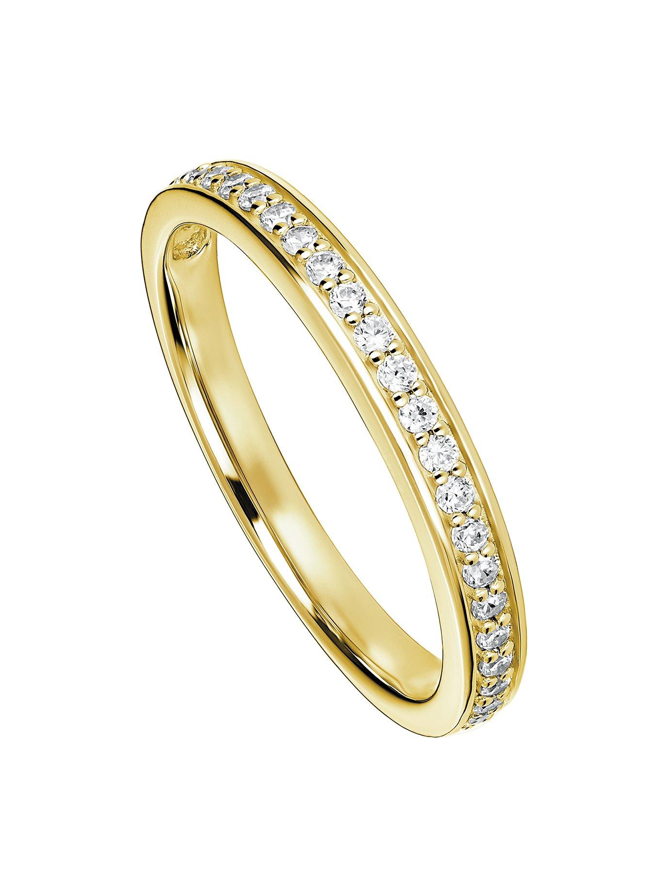  image of created-brilliance-hallie-9ct-yellow-gold-025ct-lab-grown-diamond-wedding-ring