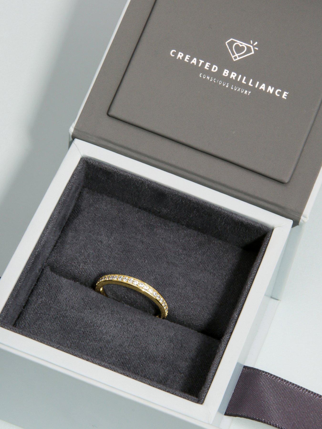  image of created-brilliance-hallie-9ct-yellow-gold-025ct-lab-grown-diamond-wedding-ring