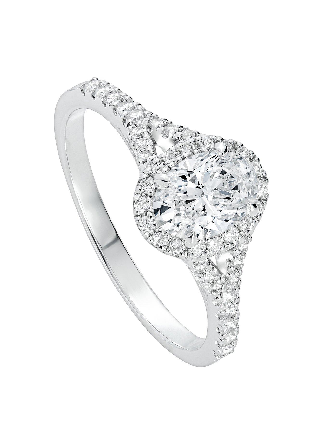 Created Brilliance Chloe 18ct White Gold 1ct Oval Lab Grown Diamond Engagement Ring