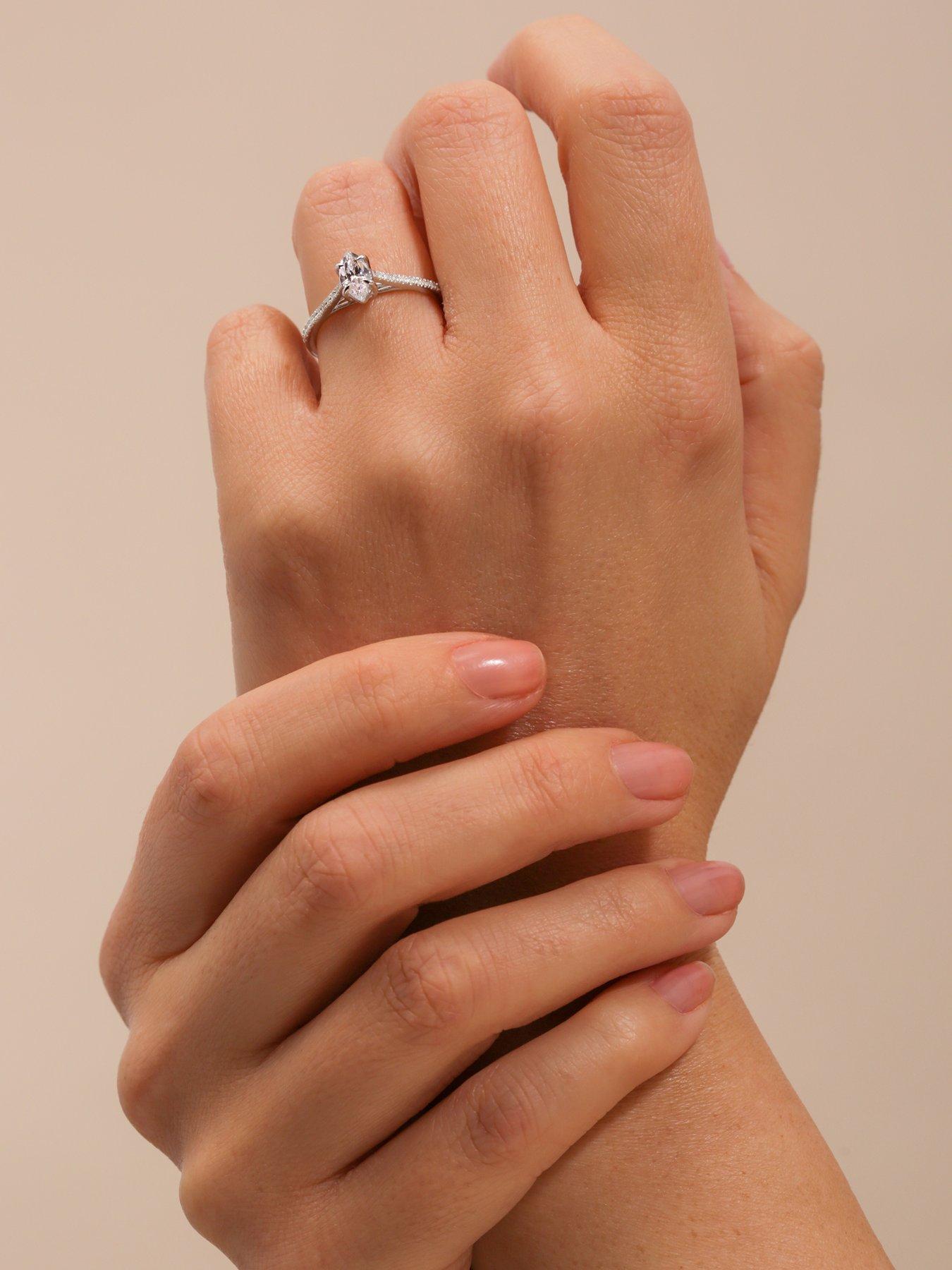  image of created-brilliance-emily-9ct-white-gold-075ct-marquise-lab-grown-diamond-ring