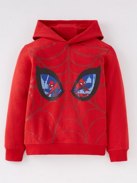 spiderman-face-print-hoodie-red