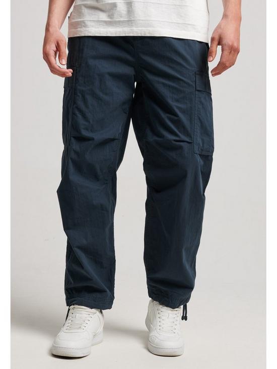 front image of superdry-parachute-grip-cargo-trousers-navy
