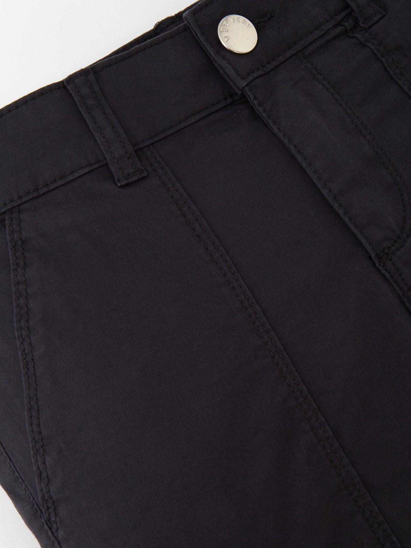  image of v-by-very-girls-cargo-flared-trousers-black