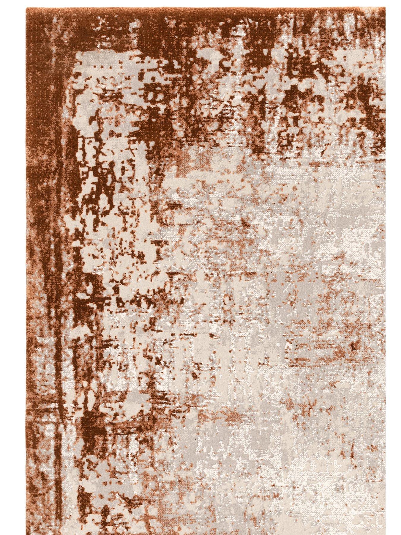 Asiatic Kuza Abstract Border Design Rug | Littlewoods